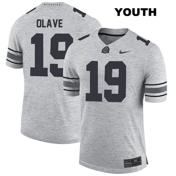 Ohio State Buckeyes Youth Chris Olave #19 Gray Authentic Nike College NCAA Stitched Football Jersey HX19T43OM
